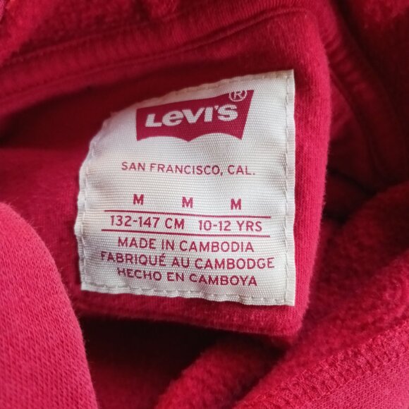 Levi’s Red Kangaroo Hoodie – Youth Size M (10–12 yrs) - Picture 6 of 9